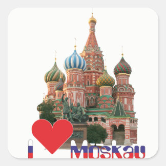 Sticker Carré Russie - Russia Moscou