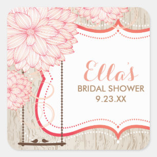 Sticker Carré Rustic Fall Bird Swing Fête des mariées préférer a