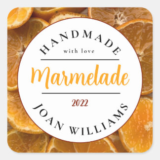 Sticker Carré Rustic Homemade Marmelade
