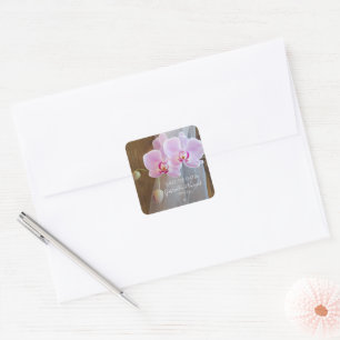 Sticker Carré Rustic Orchid Elegance Grange Mariage Enregistrer