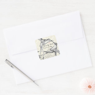 Sticker Carré Rustique romantique Hummingbird Kiss Inséparable M