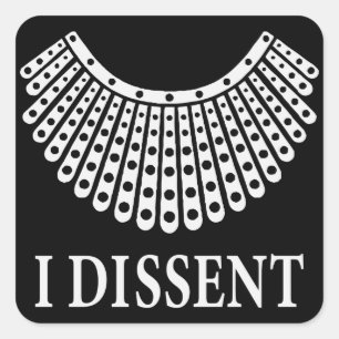 Sticker Carré Ruth Bader Ginsburg "Je conteste"