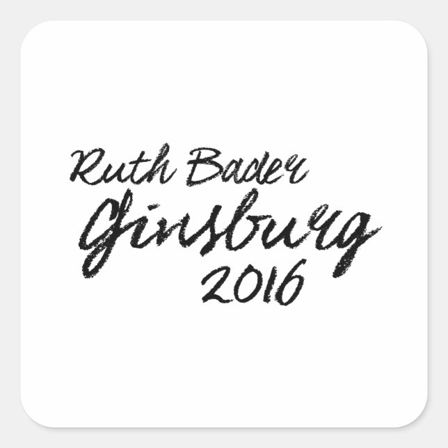 Sticker Carré Ruth Bader Ginsburg Signature 2016 (Devant)