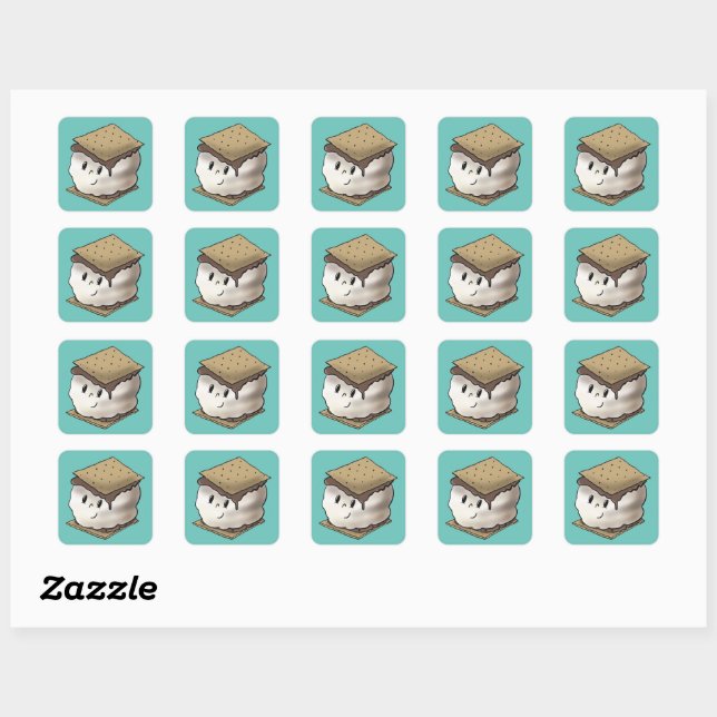 Sticker Carré S’mores (Feuille)