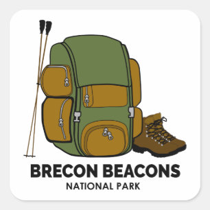 Sticker Carré Sac à dos du parc national Brecon Beacons