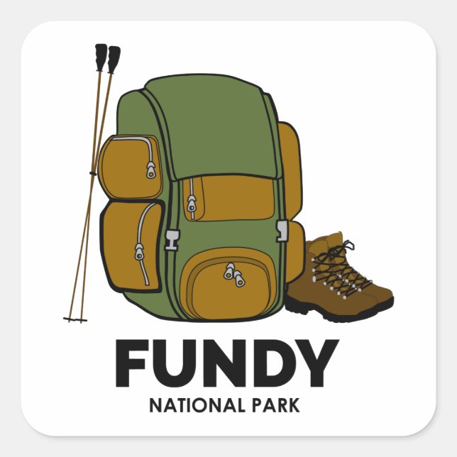 Sticker Carré Sac à dos du parc national Fundy (Devant)