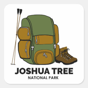 Sticker Carré Sac à dos du parc national Joshua Tree