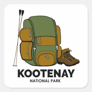 Sticker Carré Sac à dos du parc national Kootenay