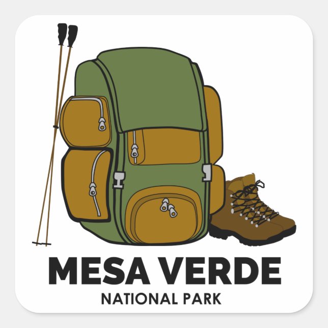Sticker Carré Sac à dos du parc national Mesa Verde (Devant)