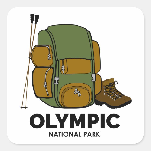 Sticker Carré Sac à dos du parc national olympique (Devant)