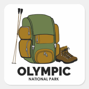 Sticker Carré Sac à dos du parc national olympique