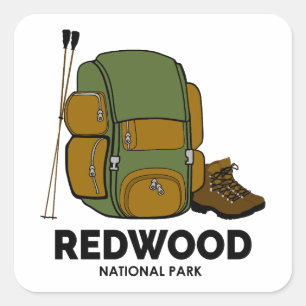 Sticker Carré Sac à dos du parc national Redwood