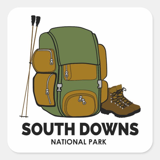 Sticker Carré Sac à dos du parc national South Downs (Devant)