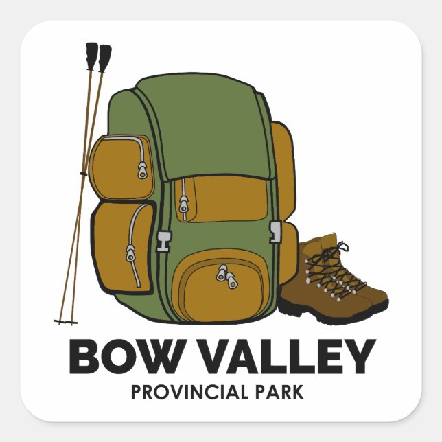 Sticker Carré Sac à dos du parc provincial Bow Valley (Devant)