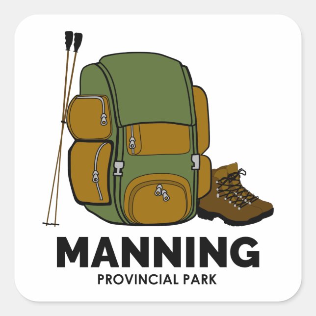 Sticker Carré Sac à dos du parc provincial Manning (Devant)