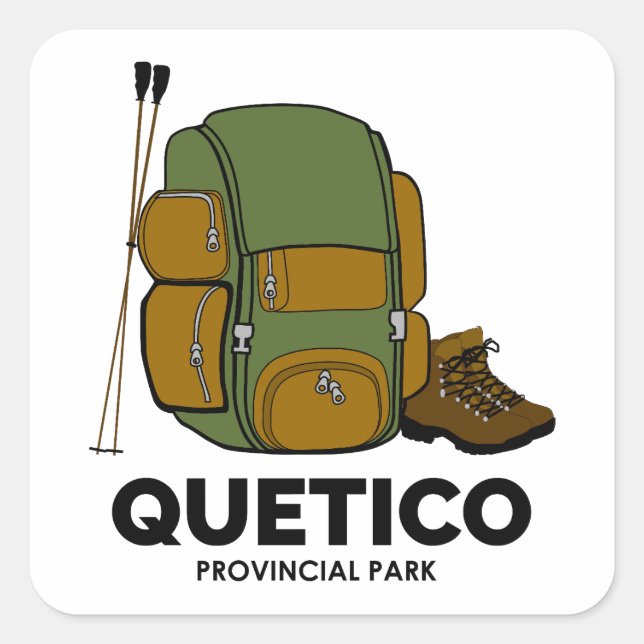 Sticker Carré Sac à dos du parc provincial Quetico (Devant)