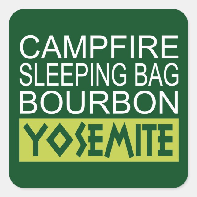 Sticker Carré Sac couché de feu Bourbon Yosemite (Devant)
