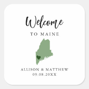 Sticker Carré Sac d'accueil pour Mariage Color Maine