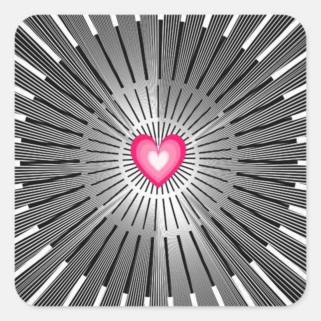 Sticker Carré Sacred Heart personnalisable - Grey & White Cool R (Devant)