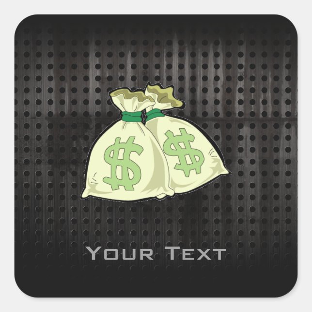 Sticker Carré Sacs monétaires ; robustes (Devant)