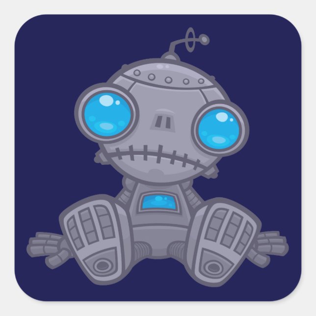 Sticker Carré Sad Robot (Devant)