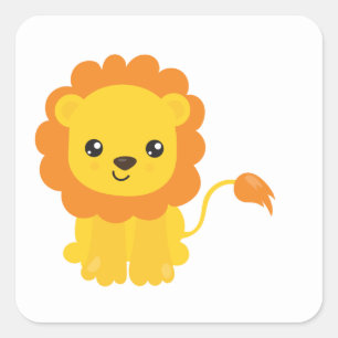 Sticker Carré Safari Lion tendance