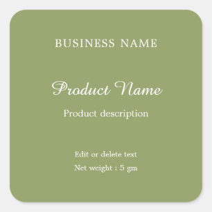 Sticker Carré Sage Green Elegant moderne minimaliste produit éti