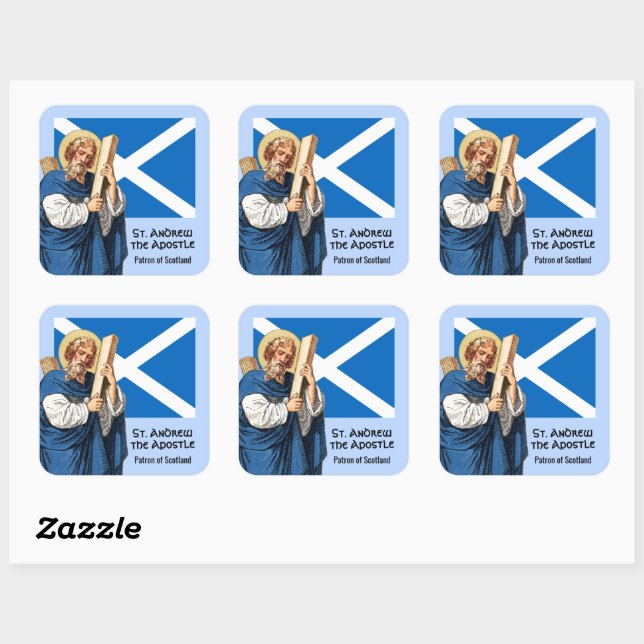 Sticker Carré Saint André l'Apôtre et le drapeau de l'Ecosse (Feuille)