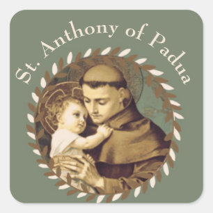 Sticker Carré Saint Antoine de Padoue Baby Jesus