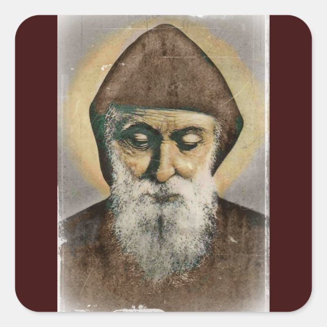 Sticker Carré Saint Charbel Portrait (Devant)