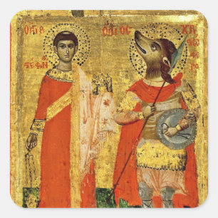 Sticker Carré Saint Christopher iconique avec le soldat