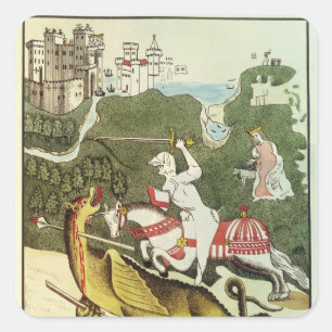 Sticker Carré Saint George et le Dragon