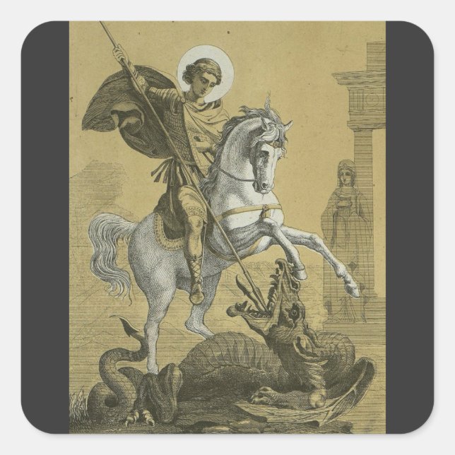 Sticker Carré Saint George – Premium "Sunburst Gold" Art (Devant)