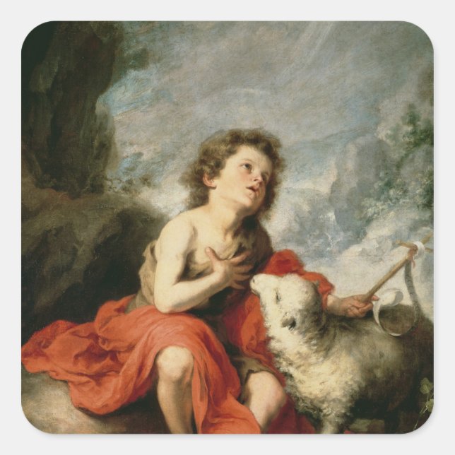Sticker Carré Saint Jean le Baptiste comme enfant, c.1665 (Devant)