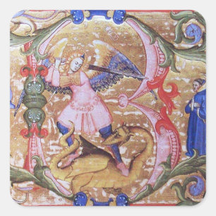 Sticker Carré Saint Michel l'Archange Monogramme Antique