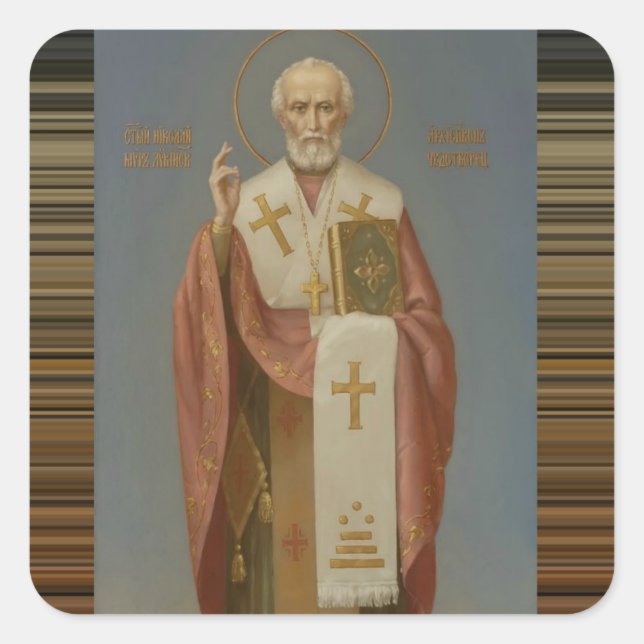 Sticker Carré Saint Nicolas de Myra Bishop (Devant)