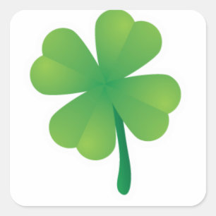 Sticker Carré Saint Patrick, Shamrock lumineux