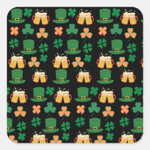 Sticker Carré Saint patrick's day celtic, irish bière drôle, cha