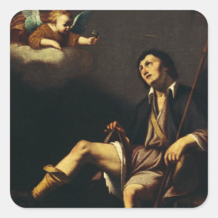 Sticker Carré Saint Roch et l'Ange par Guy François