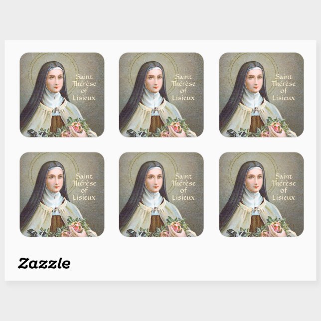 Sticker Carré Saint-Thérèse de Lisieux la Petite Fleur (BJE 01) (Feuille)