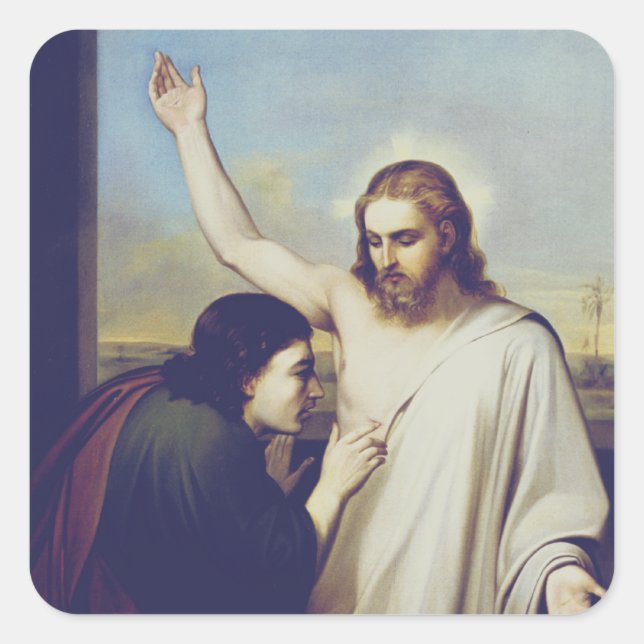 Sticker Carré Saint Thomas doutant par Silvestro Lega (Devant)