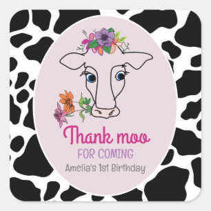 Sticker Carré Saint-Vache 1er anniversaire Merci