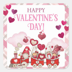 Sticker Carré Saint-Valentin en train