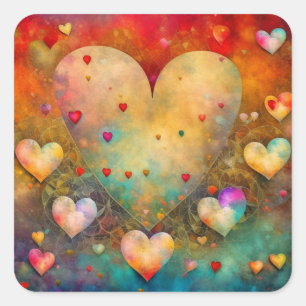 Sticker Carré Saint Valentin Romantique Keepsaké