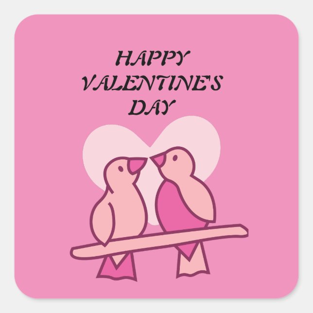 Sticker Carré Saint Valentin rose (Devant)
