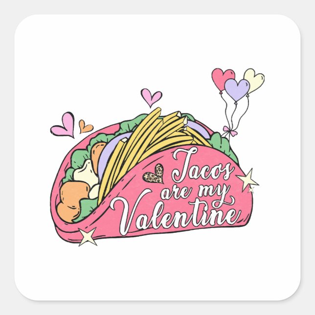 Sticker Carré Saint Valentin sympa et amusant pour les amoureux  (Devant)