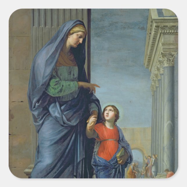 Sticker Carré Sainte Anne qui mène la Vierge au Temple (Devant)