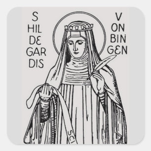 Sticker Carré Sainte Hildegarde de Bingen abbesse bénédictine