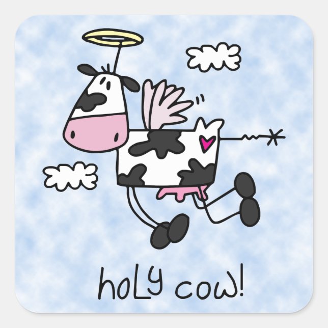 Sticker Carré Sainte vache ! (Devant)