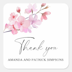 Sticker Carré Sakura - Remerciements pour le mariage